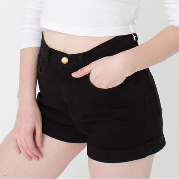 American Apparel Pants - (3/$20) AA high waisted black denim shorts